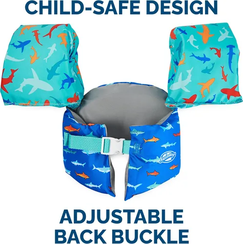Miniatura 3 de SwimWays Swim Trainer, US Coast Guard Approved Life Vest Kids Swim Vest, Arm Floaties & Life Jackets for Kids 33-55 lbs