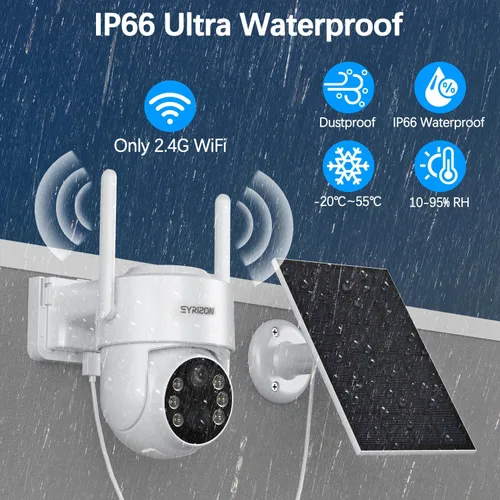 Miniatura 6 de Paquete de 2 cámaras de seguridad inalámbricas de 4 MP para exteriores, 6 focos y visión nocturna a color HD de 2.5 K con WiFi de 2.4 GHz, control