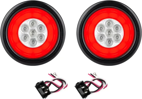 Miniatura 11 de Lumitronics RV HALO LED 4 pulgadas selladas redondas de parada/giro/luces traseras (par rojo)
