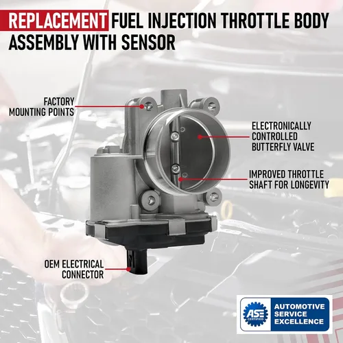 Miniatura 4 de Conjunto de cuerpo del acelerador de inyección de combustible con sensor. Compatible con Buick, Chevy, GMC - Lacrosse, Regal, Verano, Captiva
