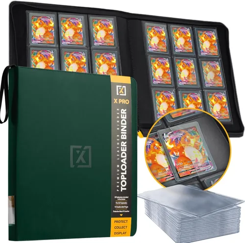 Miniatura 13 de X PRO Carpeta de tarjetas de carga superior, compatible con fundas de tarjetas de carga superior, se adapta a 252 20 cargadores premium incluidos