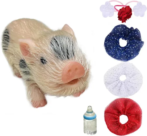 OtardDolls Muñecas de cerdo Reborn realistas, 5 pulgadas, suaves, realistas, lindas muñecas de cerdo recién nacidas con accesorios de juguete para