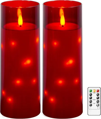 Miniatura 11 de kakoya Velas LED grandes sin llama de 11" x 4" pulgadas para exteriores, impermeables, con control remoto y temporizador, velas de pilar acrílicas