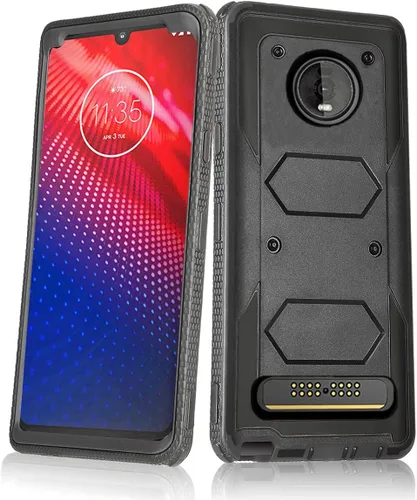 Asuwish Funda de teléfono para Moto Z4/Moto Z 4 Play/MotoZ4 Force Cover híbrida a prueba de golpes dura a prueba de caídas de cuerpo completo