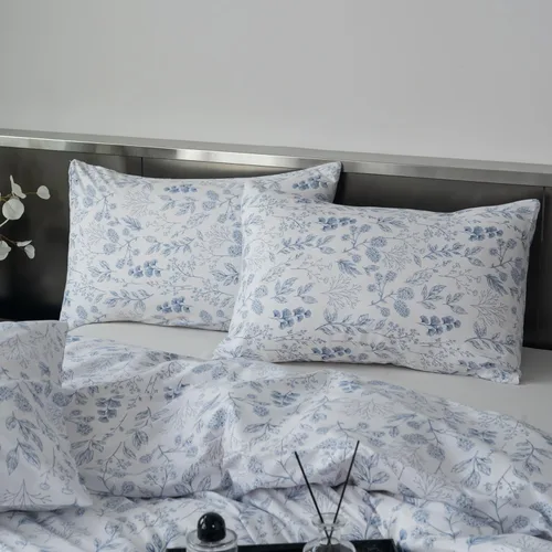 Miniatura 9 de Jane yre Funda de Edredón Queen de Flores de Microfibra Cepillada 3 Piezas Juego de Ropa de Cama Floral Queen Estilo Jardín Patrón Floral Azul Funda