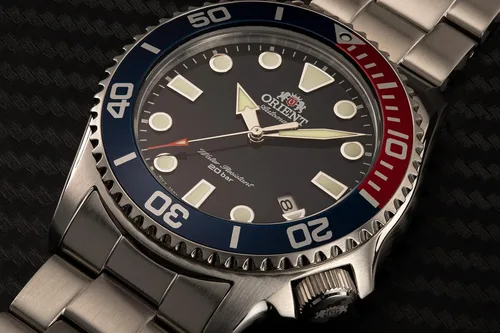 Miniatura 5 de Orient Triton Reloj automático para hombre con bisel Pepsi con esfera azul RA-AC0K03L10B, plateado, Buzo