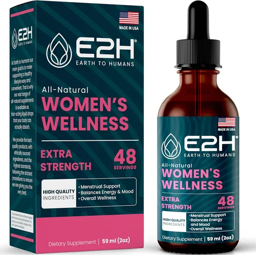E2H All Natural Women's Wellness, equilibrio hormonal y alivio del síndrome premenstrual con cohosh negro, Dong Quai y raíz de regaliz para aliviar