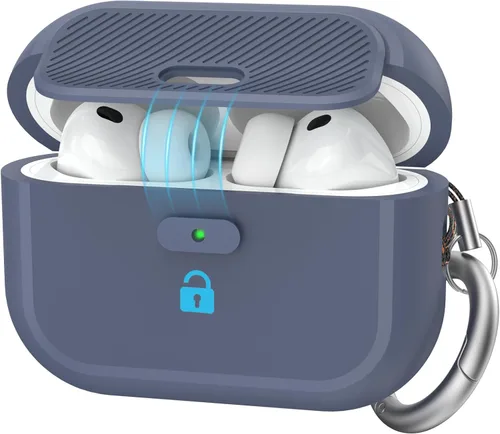 Miniatura 12 de TRONWIN Funda para AirPods Pro 2, [con bloqueo] Funda para AirPods Pro de una pieza (2ª/1ª generación), funda protectora completa de silicona suave