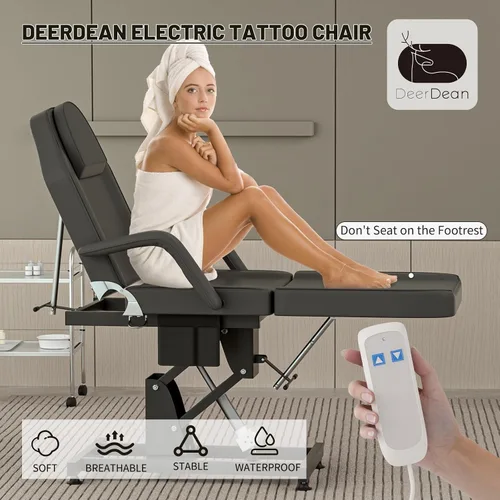 Miniatura 2 de Camas de spa eléctricas, sillas faciales para esteticista, silla de tatuaje, cama con reposabrazos ajustables y spa de altura para belleza