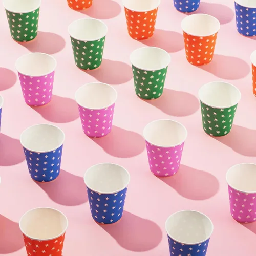 Miniatura 7 de Paquete de 500 vasos de papel de 5 onzas, vasos desechables de papel multicolor, vasos pequeños para enjuague bucal, vasos para bebidas frías