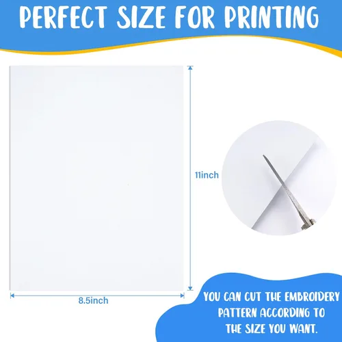Miniatura 2 de JIUHSHN Estabilizador de bordado soluble en agua, 12 hojas de 8.5 x 11 pulgadas, papel de transferencia autoadhesivo imprimible para pegar y puntar