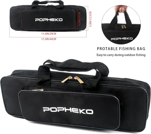 Miniatura 7 de Carrete telescópico de caña de pescar, carrete giratorio de caña de pescar ultraligero con bolsa de aparejos todo en uno, accesorios de pesca
