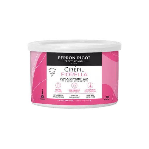 Cirepil - Fiorella - Lata de cera suave de 14.11 onzas - Aroma de peonía fresca y fórmula sin colofonia - Cera para principiantes para cara y cuerpo
