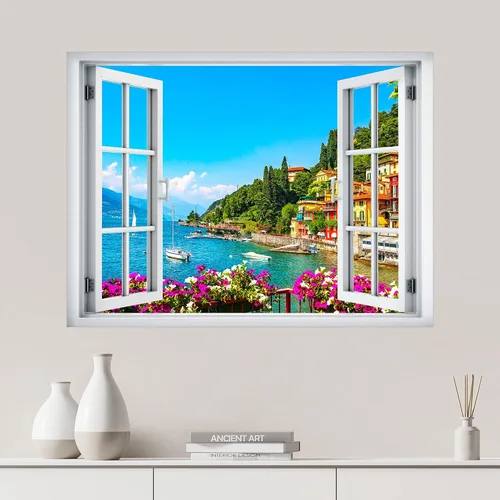 Miniatura 14 de SIGNWIN Adhesivo de pared removible/mural de pared para ventana, vegetación exuberante y árboles iluminados por el sol, fotografía, realismo