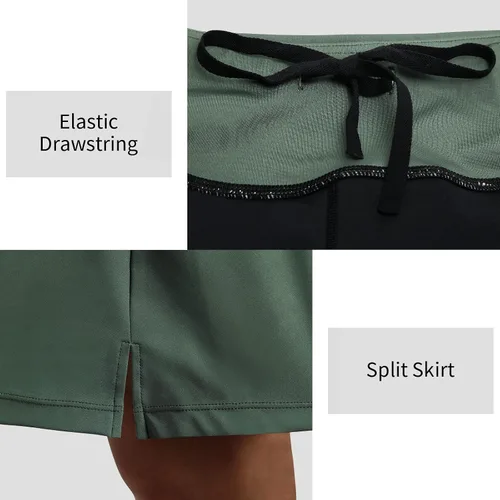 Miniatura 36 de ANIVIVO Faldas pantalón para mujer de 20 pulgadas de longitud a la rodilla, faldas deportivas de pickleball para tenis, golf y pickleball