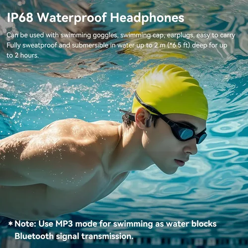 Miniatura 5 de Full-Coverage Liquid Silicone Swimming Headphones,IP68 Waterproof Underwater Headphones, Bluetooth 6.0&MP3 with 32GB Memory