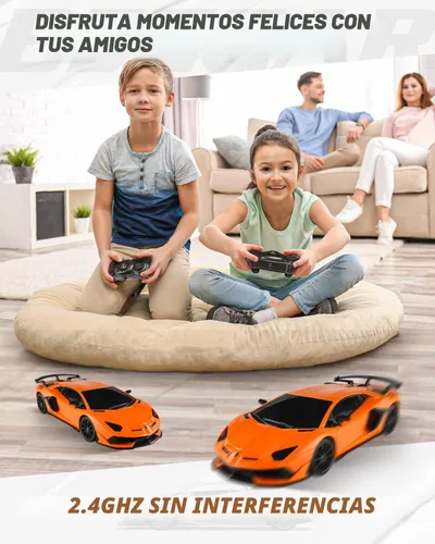 Miniatura 2 de BEZGAR Auto a control remoto con licencia RC, auto de juguete Lambo a escala 1:24 para niños, modelo Lambo Aventador SVJ a control remoto eléctrico