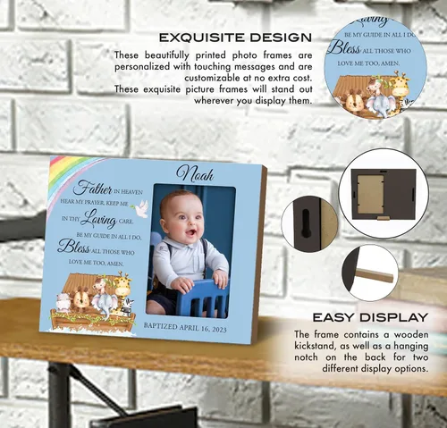 Miniatura 3 de LifeSong Milestones Marco de fotos de bautismo, regalos de bautismo personalizados para niñas, niños, padrinos, regalos de baby shower, recuerdos
