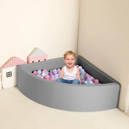 Miniatura 5 de TRENDBOX Bola Pit Memory Foam Pit Soft Pool Fan-Shape Soft Equipment para niños pequeños - Gris oscuro (bolas no incluidas)
