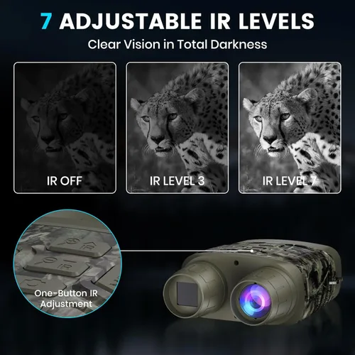 Miniatura 5 de Gafas de visión nocturna para adultos, prismáticos de visión nocturna 4K con batería recargable de 5000 mAh y tarjeta TF de 32 GB para caza