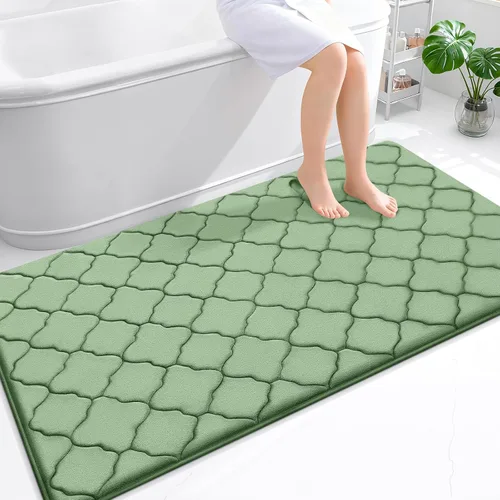 Miniatura 51 de OLANLY Alfombra de Baño de Espuma Viscoelástica de 24 x 16 pulgadas, Ultra Suave y Absorbente, Alfombras de Baño Antideslizantes, Cómodas, Lavables