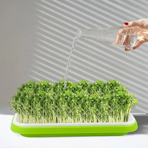 Miniatura 3 de Bandeja de germinación de semillas, 10 paquetes de bandejas de cultivo de microgreens Kit de cultivo de brotes de gran capacidad, bandeja