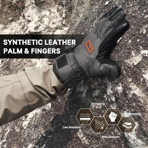 Miniatura 4 de MCTi Winter Gloves Men's Waterproof Insulated Snow Gloves for Cold Weather