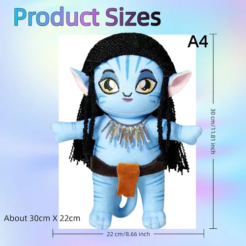 Miniatura 2 de Juguetes de peluche, lindo peluche de Aniaml en pañalero, muñeca kawaii Na'vi, regalos de cumpleaños de Navidad, perfecto para niños, niñas, Azul
