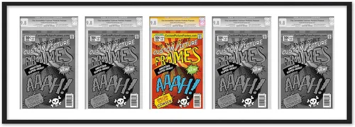 Miniatura 61 de Marco negro para cómics graduados Marco completo de cómics con paspartú de conservación negro y acrílico de grado UV Hecho para exhibir (6)