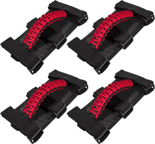 4 x Asas de Agarre de Barra Enrollable para Jeep Wrangler JK JKU JL JLU TJ YJ Sports Sahara Freedom Rubicon Unlimited Gladiator JT 1955-2023 UTV ATV