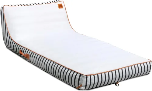 Miniatura 10 de Big Joe Lux Chaise - Flotador inflable prémium para piscina, rayas azul marino y marfil, malla de primera calidad, mezcla de poliéster duradera