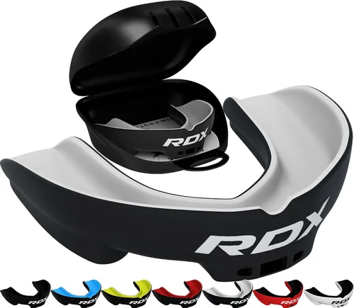 Miniatura 12 de RDX Protector Bucal para Boxeo MMA Kickboxing Muay Thai Judo Karate - Protector de Mandíbula con Funda de Almacenamiento para Adultos, Artes Rojo