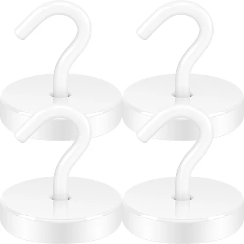 Miniatura 37 de Neosmuk Ganchos magnéticos, imanes de tierra resistentes de 30 libras con gancho para refrigerador, gancho de crucero extra fuerte para colgar