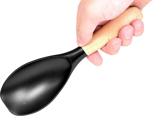 Miniatura 5 de Seki Japan - Elegante herramienta de cocina, flexible, antiadherente, resistente al calor, cuchara de cocina de nailon con mango de madera