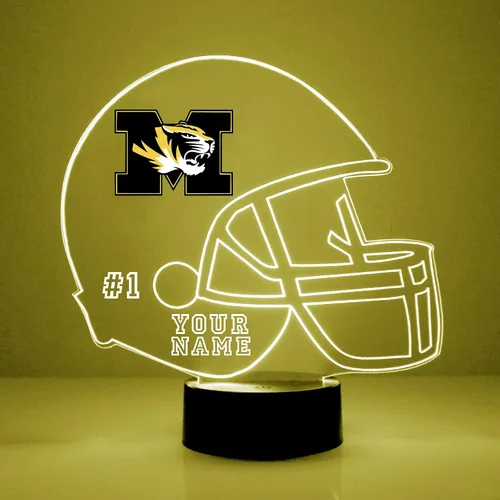 Miniatura 40 de Lámpara nocturna con señal LED personalizada de casco de fútbol de la Universidad de Alabama Crimson Tide con nombre o imagen personalizada