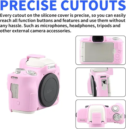 Miniatura 2 de Easy Hood Funda para Cámara para Canon EOS M50/M50 Mark II Cámara Digital, Funda de Silicona Suave Anti-Rayones Cubierta Protectora de Carcasa Rosa