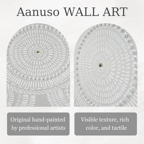 Miniatura 4 de Aanuso Arte abstracto de pared para sala de estar, lienzo artístico para pared, decoración bohemia enmarcada, cuadros para sala elegantes y Gris