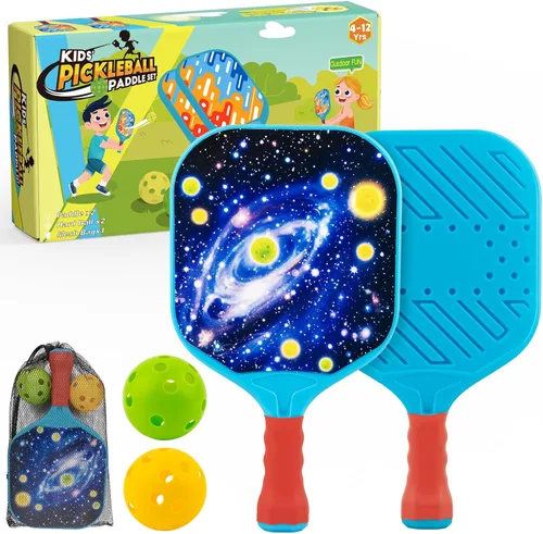 Foayex Juego de 2 palas de pickleball para niños, juegos al aire libre, juguetes para patio, playa, piscina, campamento, viajes, regalos de
