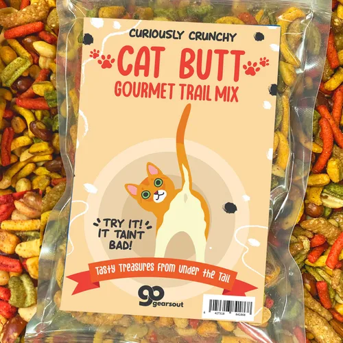 Miniatura 9 de Cat Butt Gourmet Trail Mix – Cesta de regalo prémium para los amantes de los gatos, divertido regalo de broma para gatos locos de amigos, rellenos