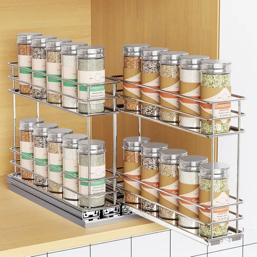 Miniatura 11 de Mystozer Organizador de especias extraíble para gabinete, estante de especias deslizante, organizador de gabinete de especias fácil de instalar, 2.5