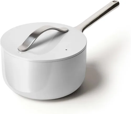 Miniatura 29 de Caraway Sartén antiadherente de cerámica con tapa (3 cuartos de galón), no tóxico, sin PTFE ni PFOA, apto para horno y compatible con todas