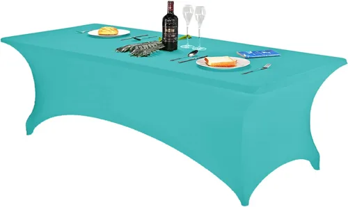 Miniatura 60 de FORLIFE - Funda de mesa de elastano, mantel ajustado de 4 pies para mesas rectangulares, funda elástica para patio, universal para bodas, banquetes