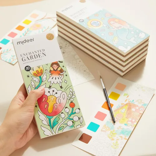 Miniatura 2 de MiDeer Libro de Pintura de Acuarela de Bolsillo para Niños de 4-8+ Años, Pintura Sin Desorden con Libros para Colorear con Agua, Kit de Acuarela