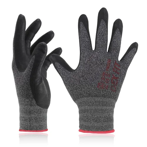 Miniatura 25 de DEX FIT FN330 - Guantes de trabajo de nitrilo, ajuste elástico 3D, agarre potente, táctil inteligente, recubierto de espuma resistente, fino