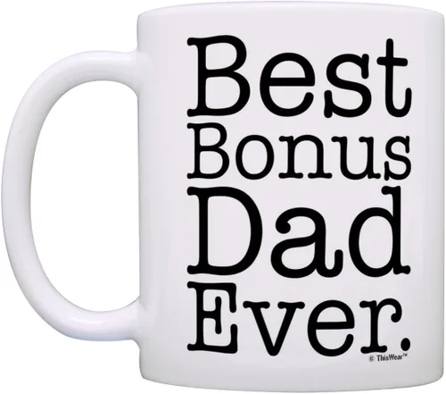 Miniatura 3 de ThisWear Step Dad Best Step Dad Ever Stepfather Taza de café de cerámica de 11 onzas con asa, color azul