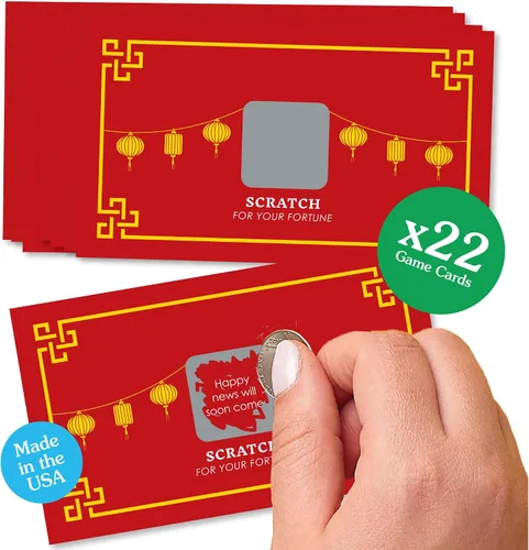 Miniatura 7 de Big Dot of Happiness Año Nuevo Chino - 2026 Año del Caballo Juego Tarjetas de la Fortuna para Rascar - 22