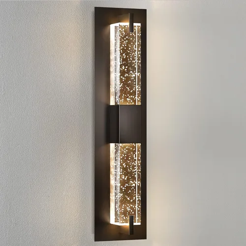 Miniatura 15 de WOSHITU Aplique de pared LED: apliques modernos dorados de 19 pulgadas, iluminación de pared, 3000 K, lámparas de pared de cristal regulables