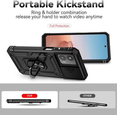 Miniatura 7 de Funda para Moto G 5G 2023 con cubierta deslizante para cámara protector de pantalla HD [grado militar de 16 pies probada en caídas] Soporte de Negro