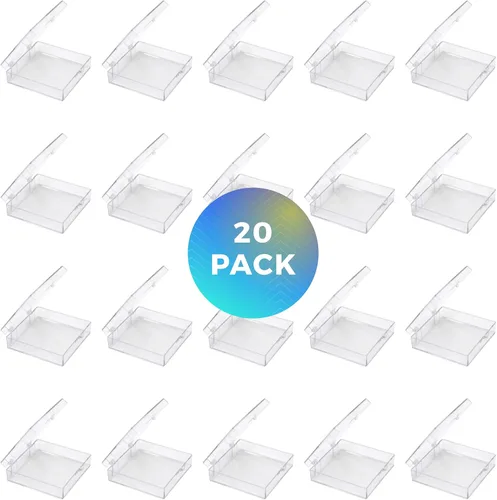 Miniatura 2 de Clear Hinged Caja de plástico 2 9/16" L x 2 9/16" W x 3/4" H – 20 piezas por pack