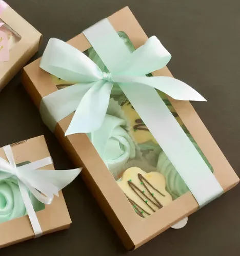 Miniatura 6 de 20 cajas de panadería marrones de 8 x 6 x 2.5 pulgadas con ventana, cajas de galletas para embalaje, cajas de golosinas para cupcakes, día de San